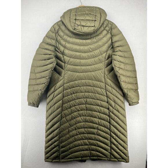 LL BEAN Coat Women XL Ultralight 850 Goose Down Hooded Jacket Parka Puffer Green - Picture 3 of 16